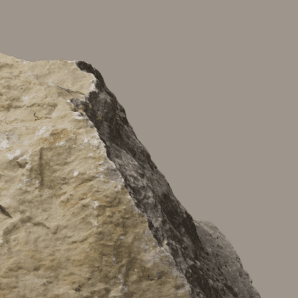 Ridge line of a pale rock face